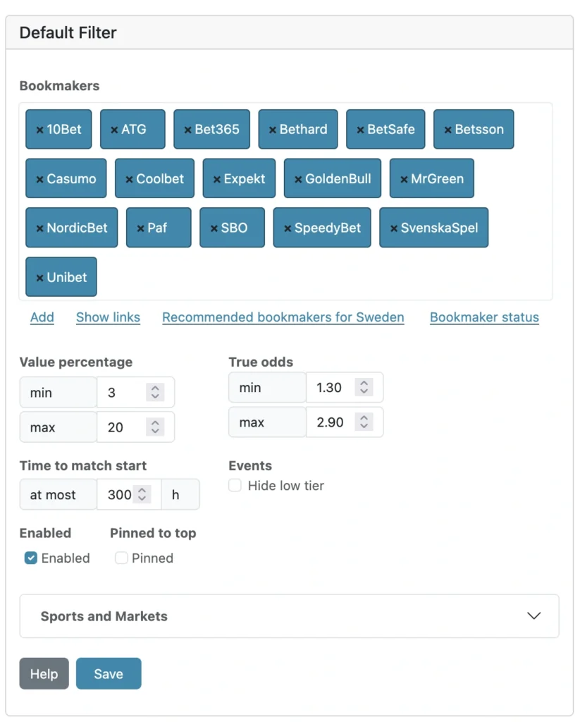 Rebelbetting filter